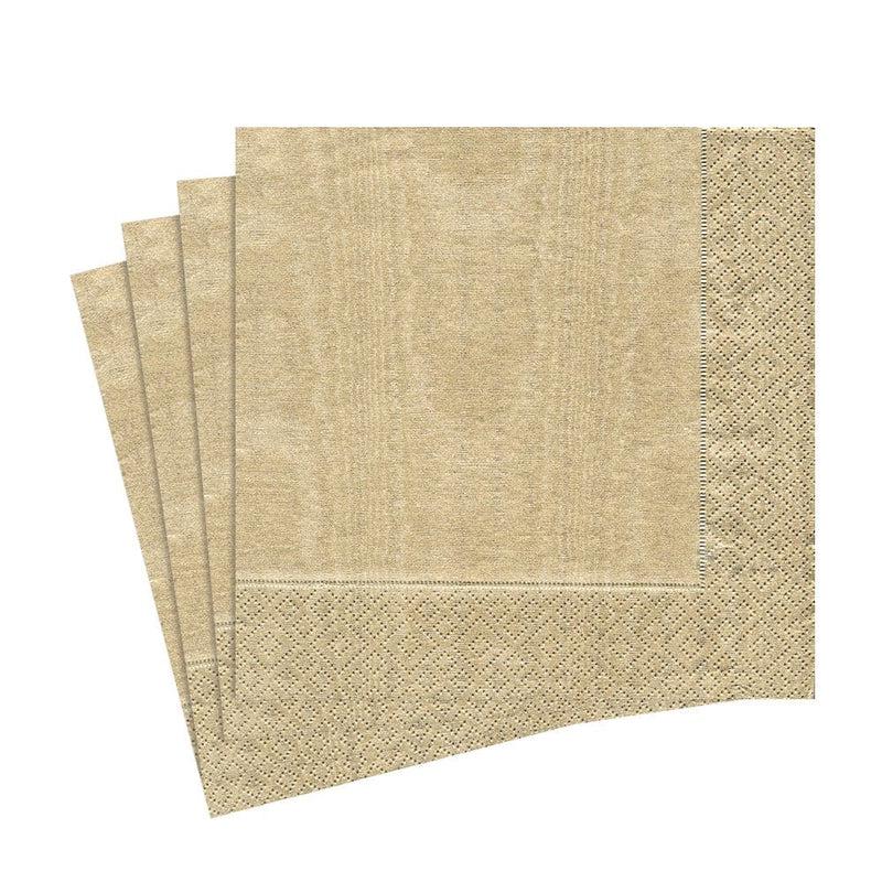 Caspari Moiré Paper Luncheon Napkins In Gold - 20 Per Package