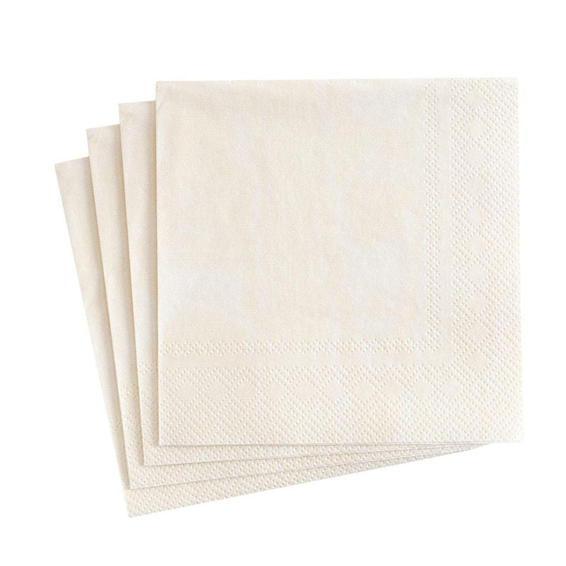 Caspari Moiré Paper Luncheon Napkins In Ivory - 20 Per Package