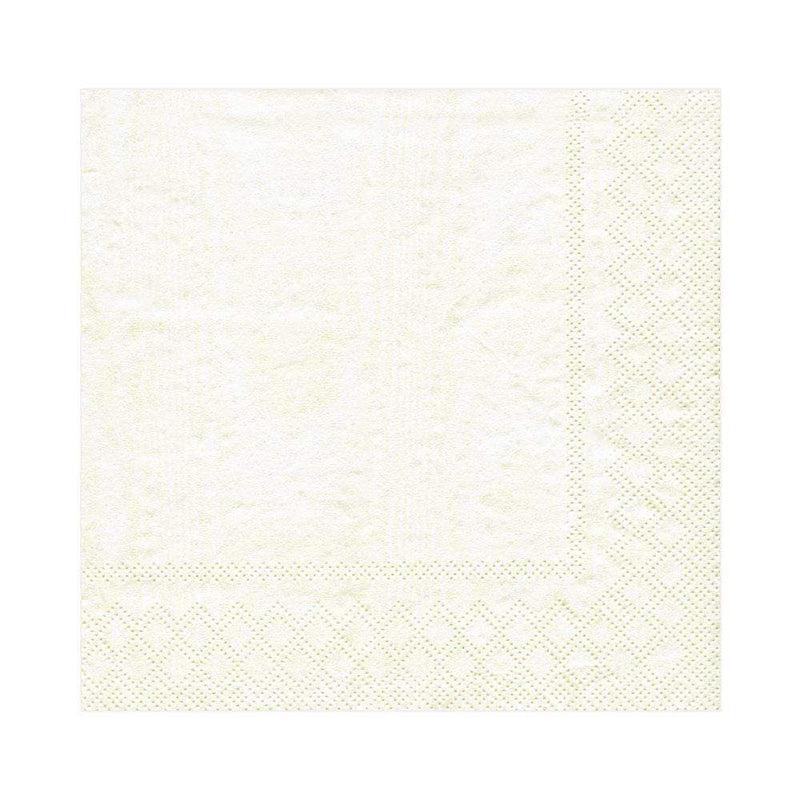 caspari Moiré Paper Luncheon Napkins in Ivory - 20 Per Package