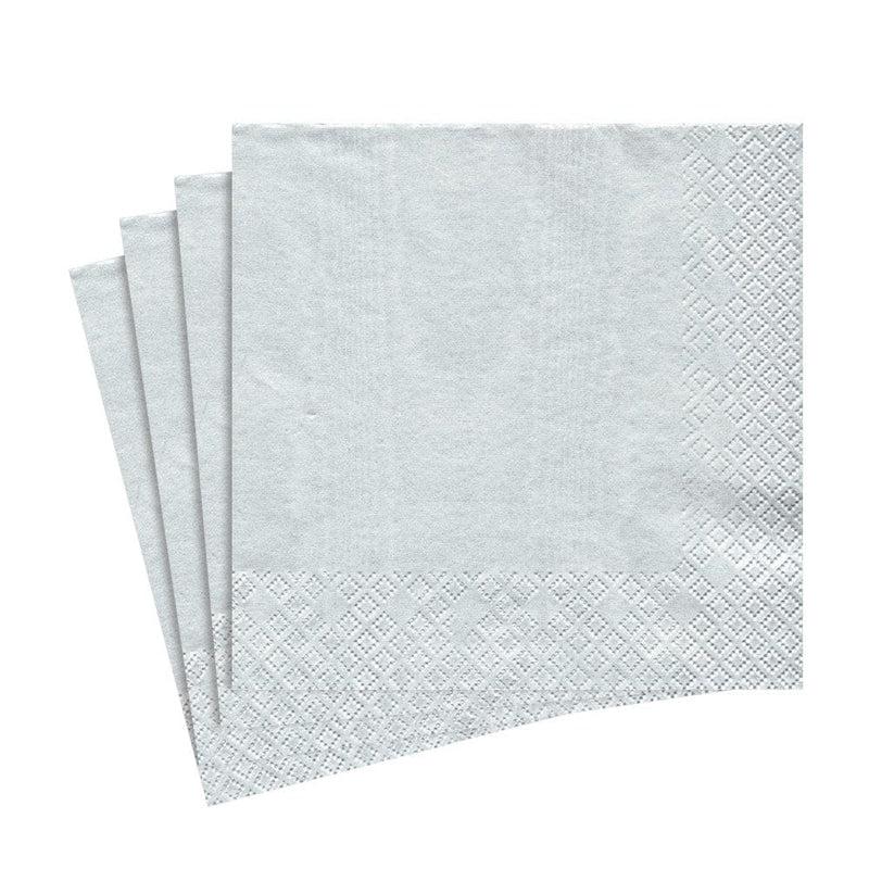 Caspari Moiré Paper Luncheon Napkins In Platinum - 20 Per Package