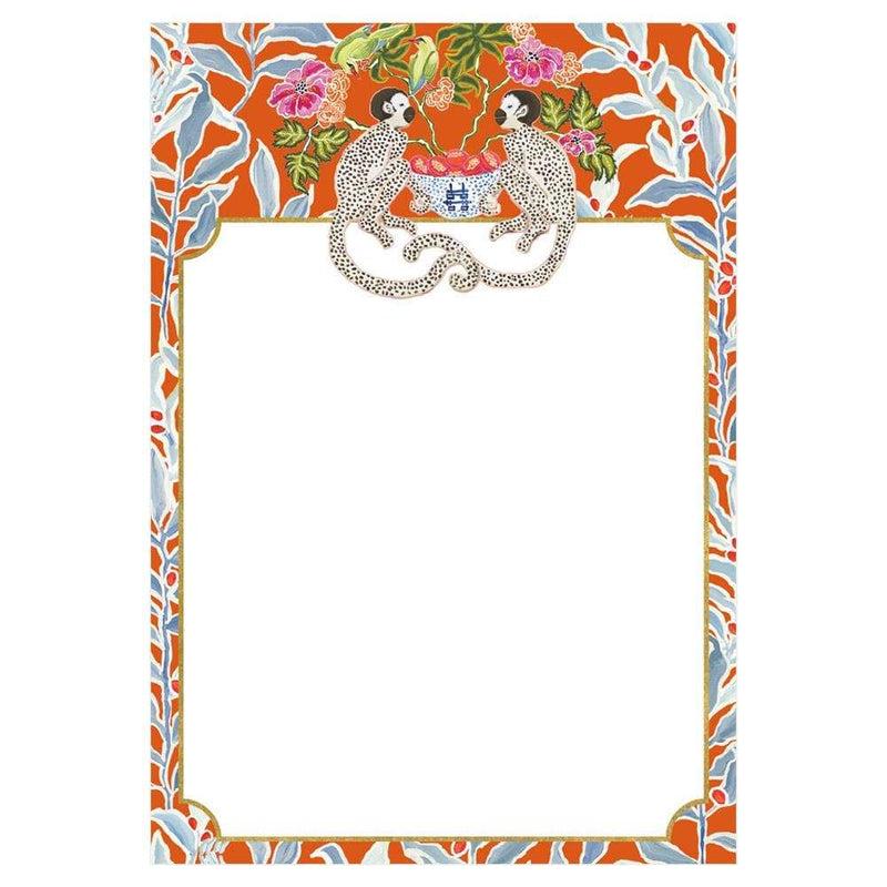 Caspari Monkeys Invitations In Foil - 8 Blank Invitations & 8 Envelopes