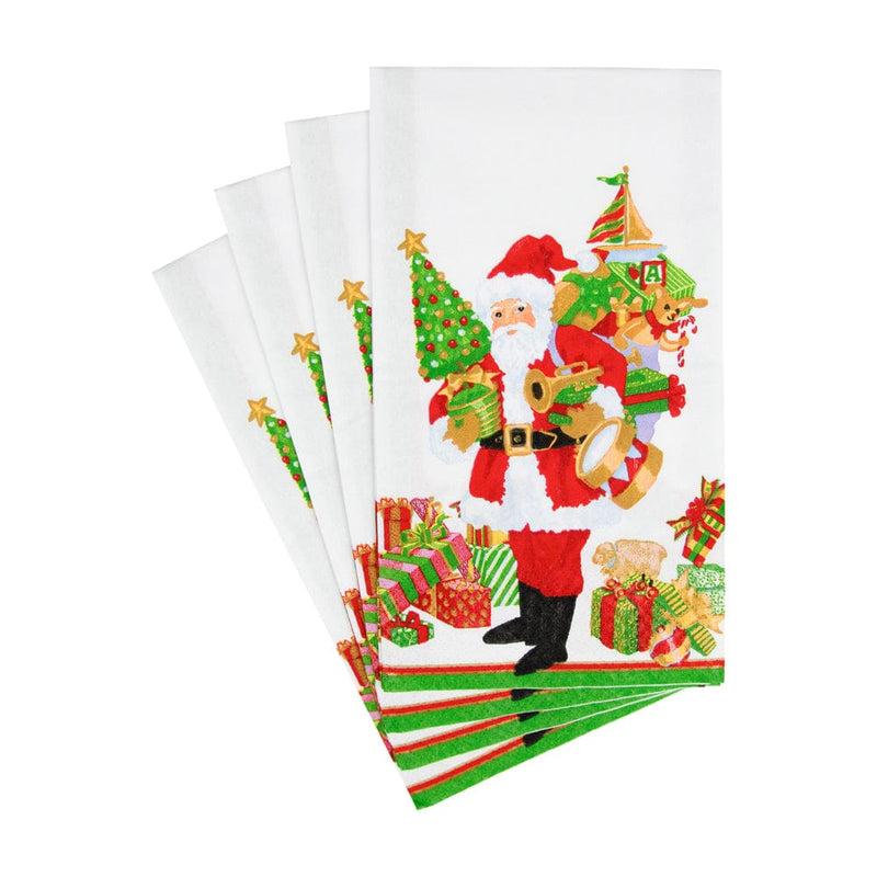 Caspari Mr. Claus Guest Towel Napkins - 15 Per Package