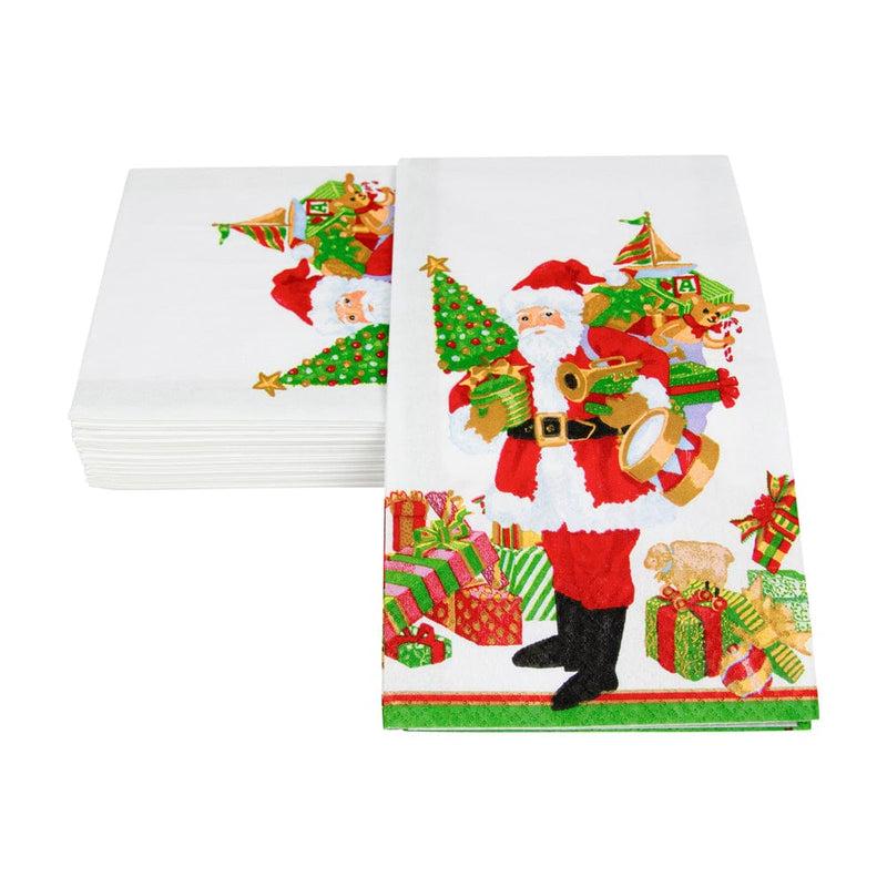 Caspari Mr. Claus Guest Towel Napkins - 15 Per Package