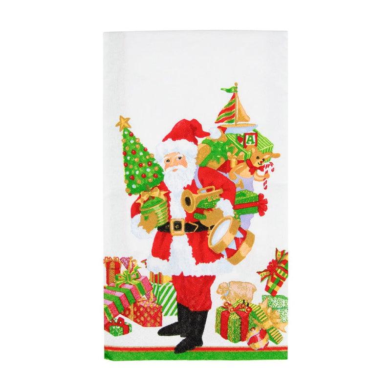 caspari Mr. Claus Guest Towel Napkins - 15 Per Package