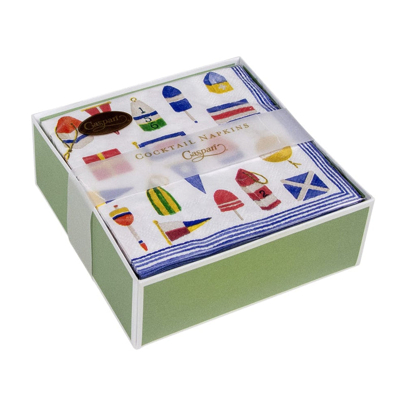 Caspari Nantucket Boxed Cocktail Napkins - 40 Per Box
