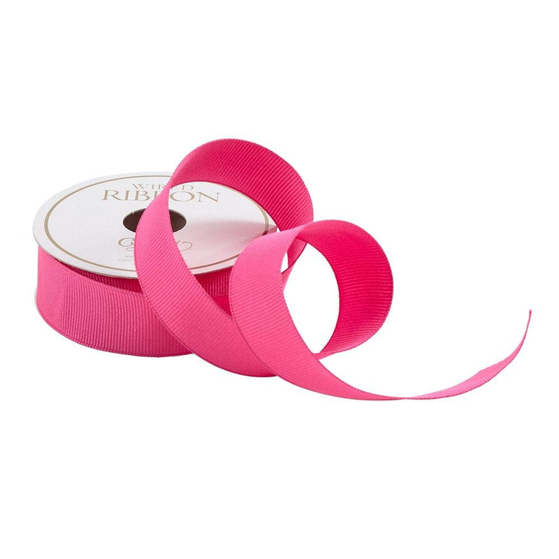 caspari Narrow Fuchsia Grosgrain Wired Ribbon - 8 Yard Spool