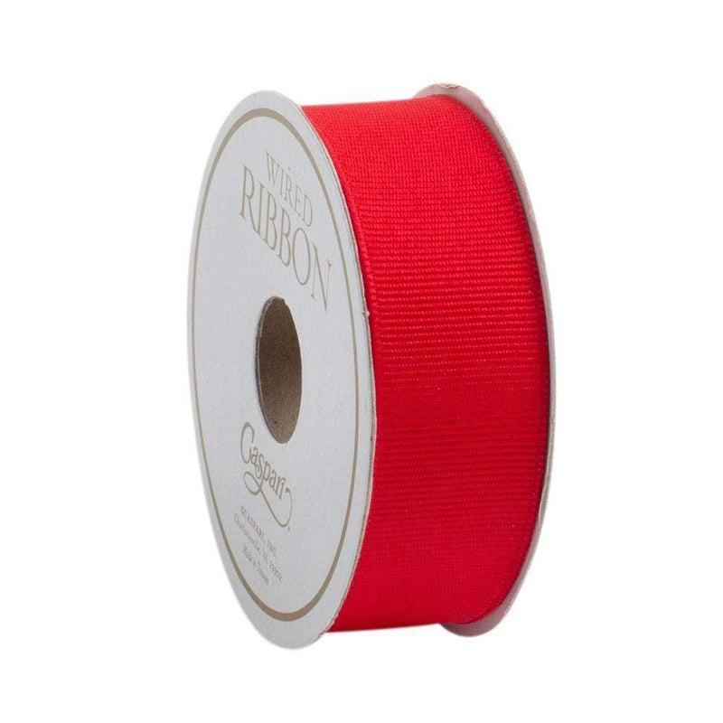 Caspari Narrow Red Grosgrain Wired Ribbon - 8 Yard Spool