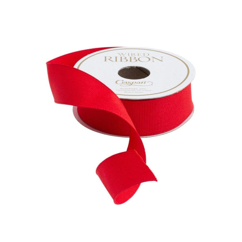 caspari Narrow Red Grosgrain Wired Ribbon - 8 Yard Spool