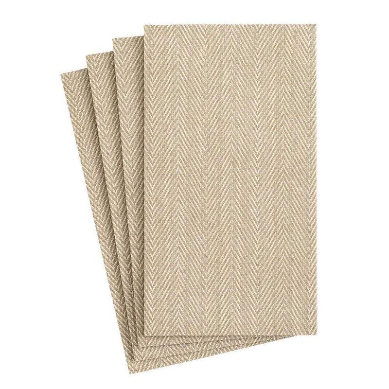 Caspari Natural Jute Paper Linen Guest Towel Napkins - 12 Per Package