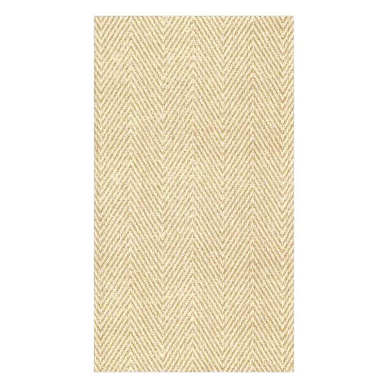 caspari Natural Jute Paper Linen Guest Towel Napkins - 12 Per Package