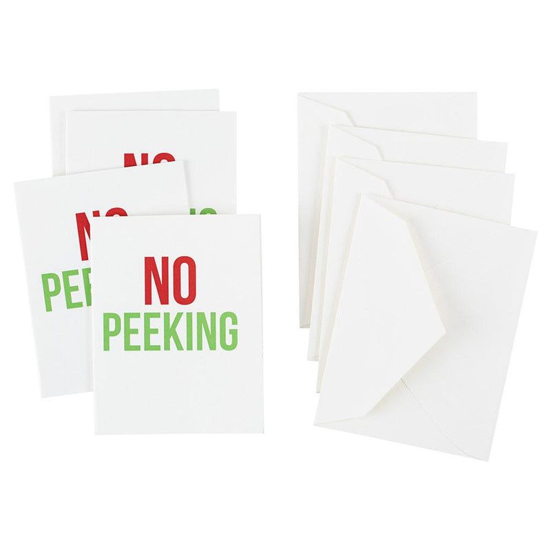 Caspari No Peeking Gift Enclosure Cards - 4 Mini Cards & 4 Envelopes