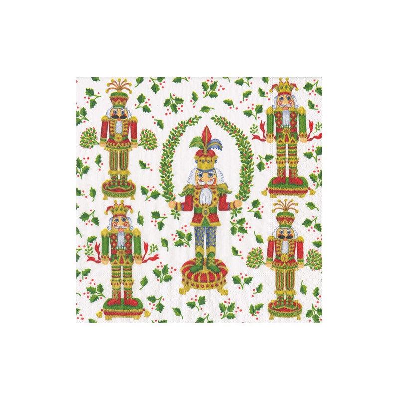 caspari Nutcracker Christmas Boxed Cocktail Napkins - 40 Per Box