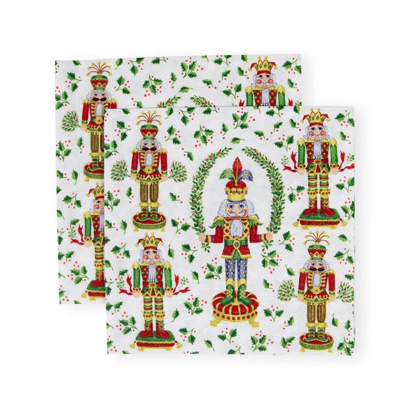 Caspari Nutcracker Christmas Cocktail Napkins - 20 Per Package