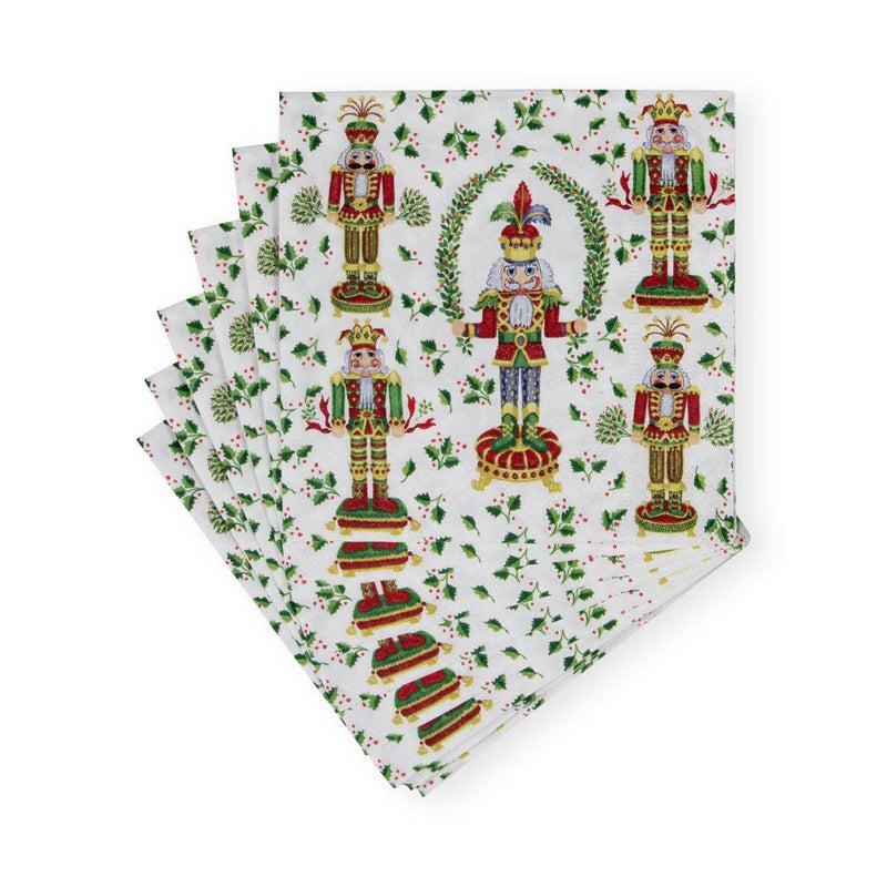 Caspari Nutcracker Christmas Cocktail Napkins - 20 Per Package