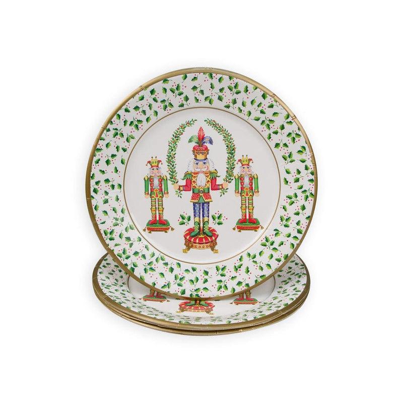 Caspari Nutcracker Christmas Dinner Plates - 8 Per Package