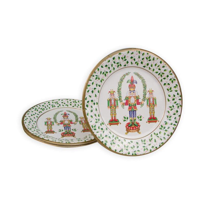 Caspari Nutcracker Christmas Dinner Plates - 8 Per Package