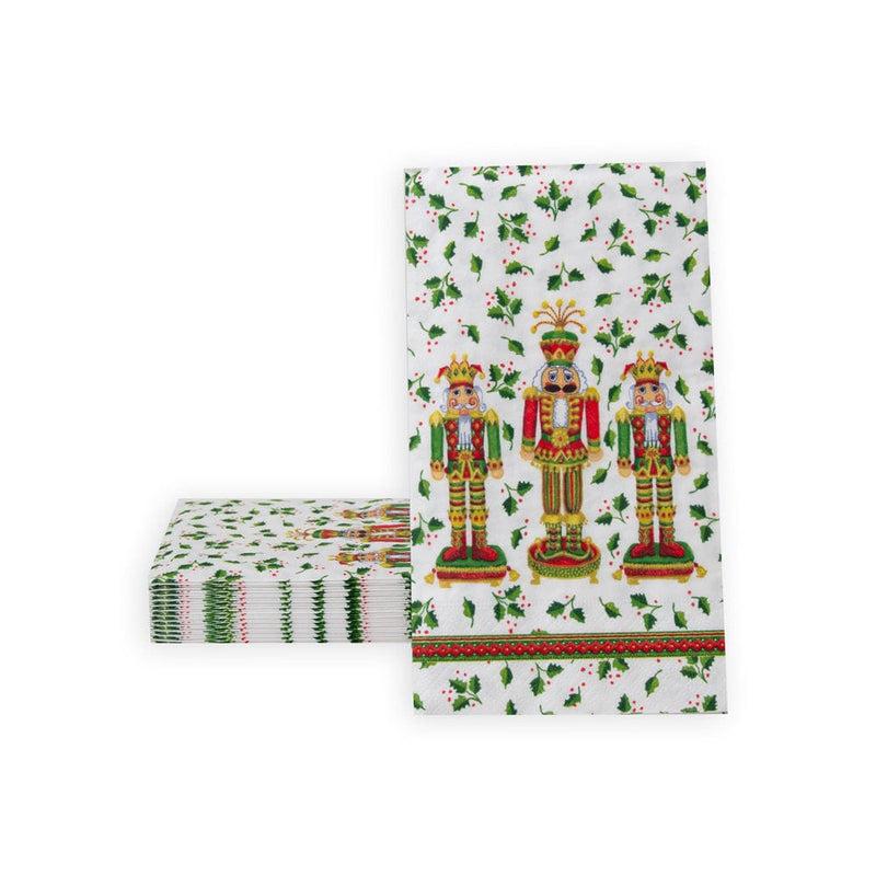 Caspari Nutcracker Christmas Guest Towel Napkins - 15 Per Package