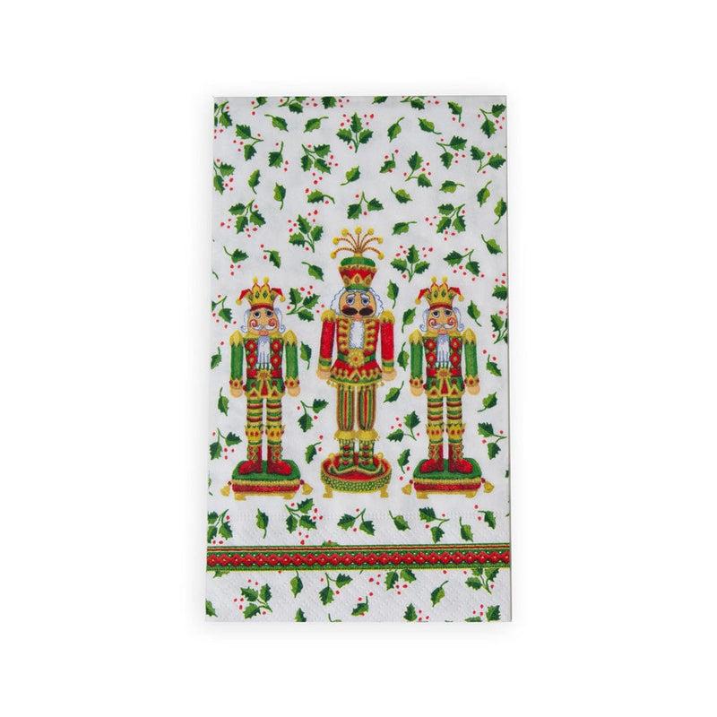 caspari Nutcracker Christmas Guest Towel Napkins - 15 Per Package