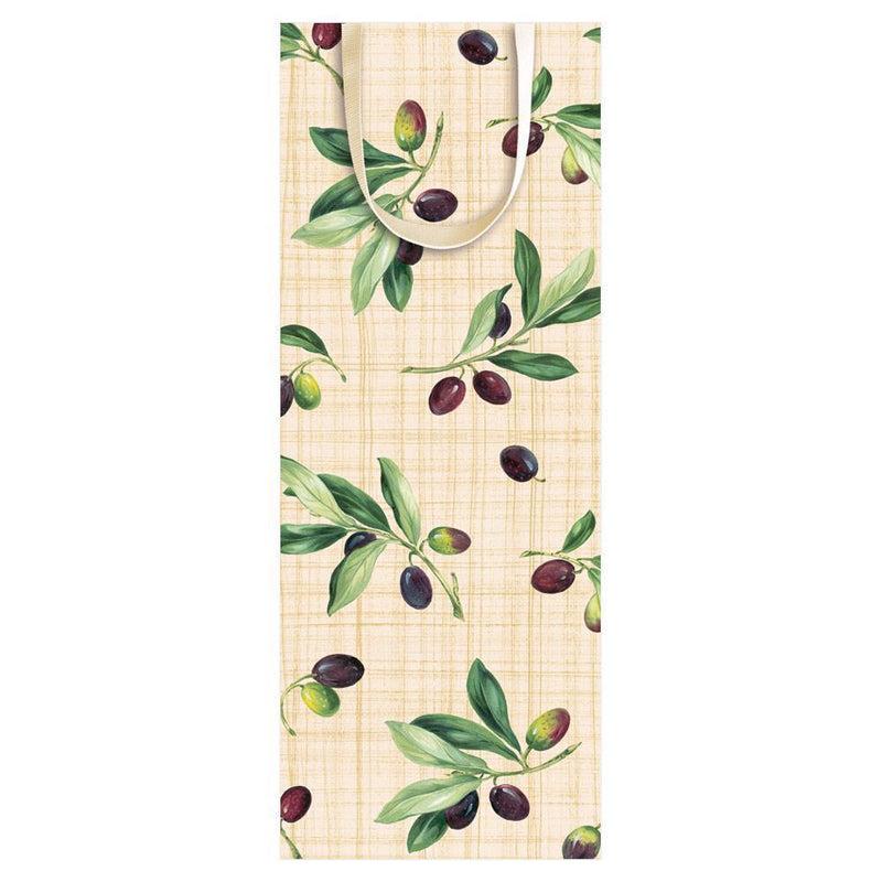 Caspari Olive Grove Wine & Bottle Gift Bag In Natural - 1 Each