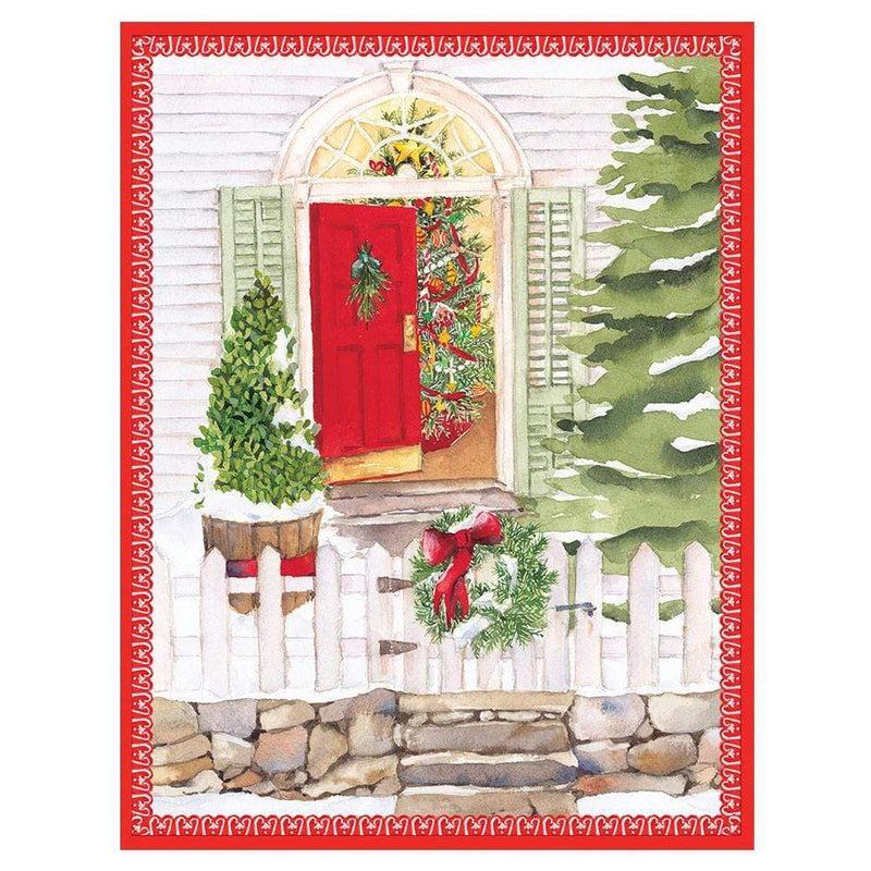caspari Open Door Boxed Christmas Cards - 15 Cards & 15 Envelopes