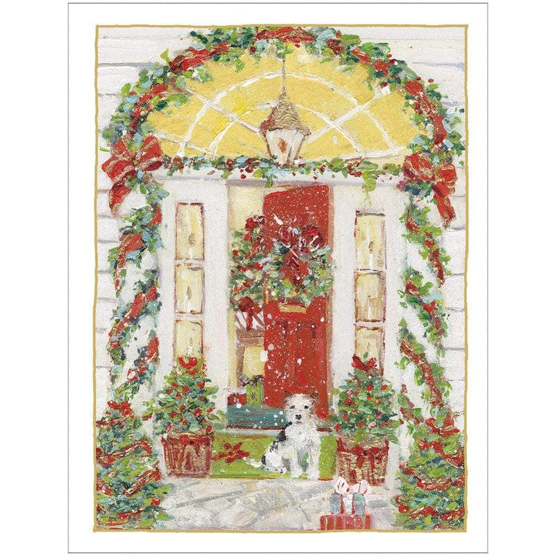 caspari Open Front Door Boxed Christmas Cards - 15 Cards & 15 Envelopes