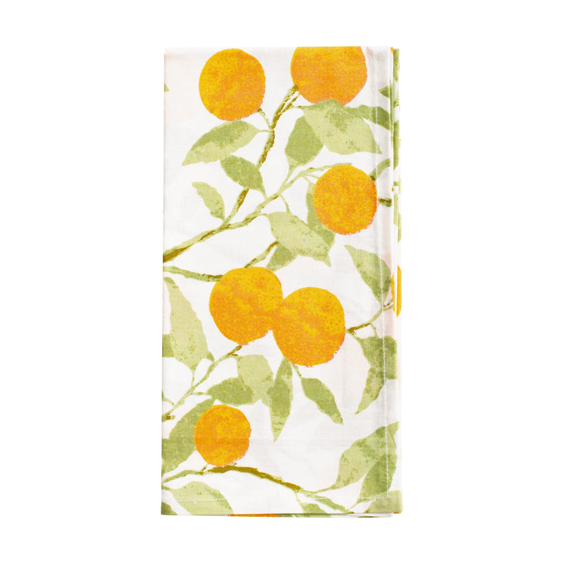 caspari Orange Grove Cotton Dinner Napkins - Set of 4