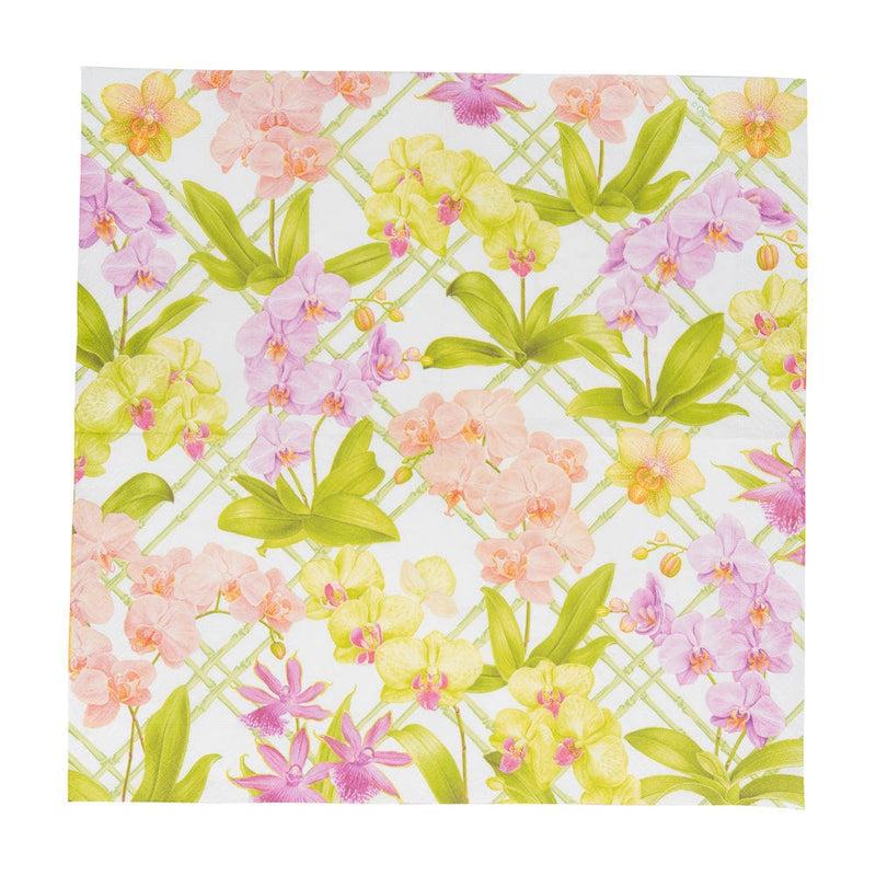 Caspari Orchid Conservatory Dinner Napkins - 20 Per Package