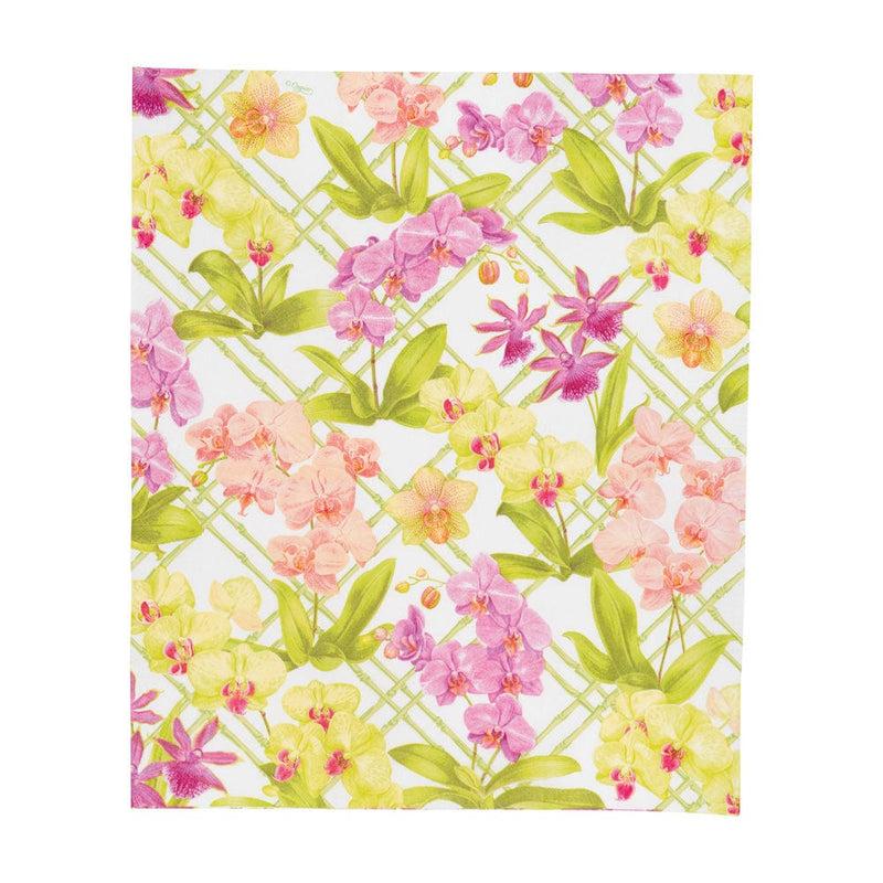 Caspari Orchid Conservatory Guest Towel Napkins - 15 Per Package