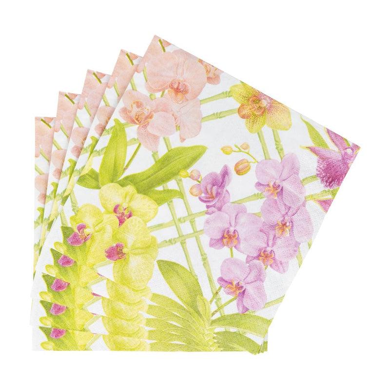 Caspari Orchid Conservatory Luncheon Napkins - 20 Per Package