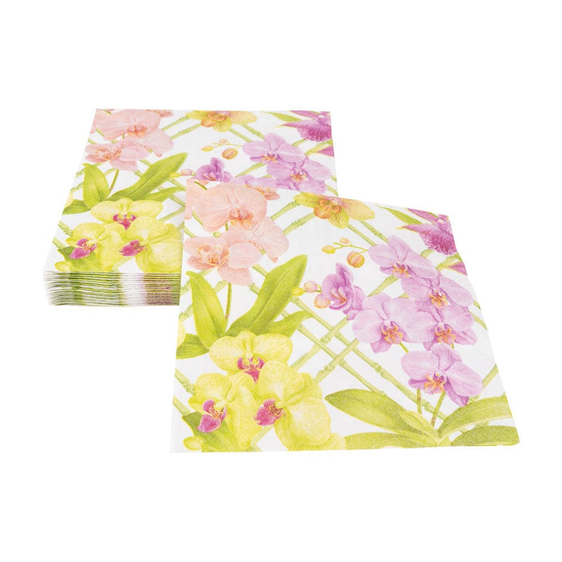 Caspari Orchid Conservatory Luncheon Napkins - 20 Per Package