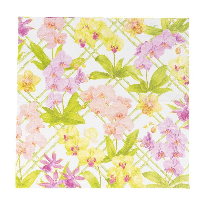 Caspari Orchid Conservatory Luncheon Napkins - 20 Per Package
