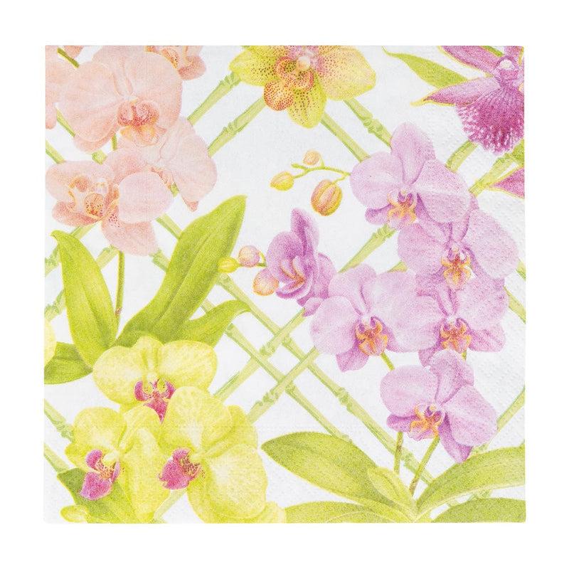 Caspari Orchid Conservatory Luncheon Napkins - 20 Per Package