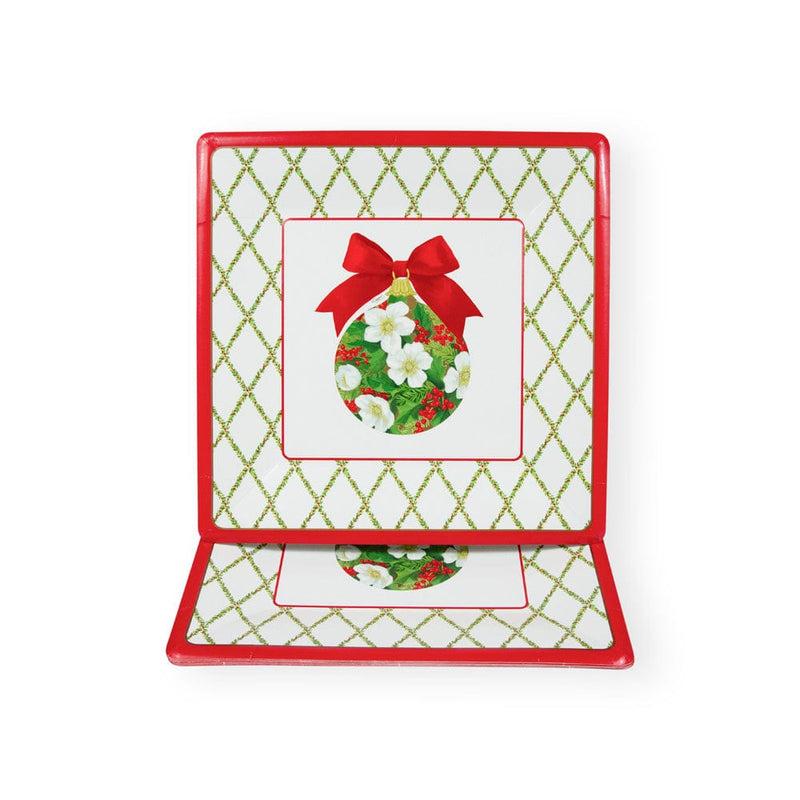 Caspari Ornament And Trellis Paper Dinner Plates - 8 Per Package