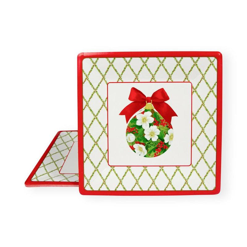 Caspari Ornament And Trellis Paper Dinner Plates - 8 Per Package