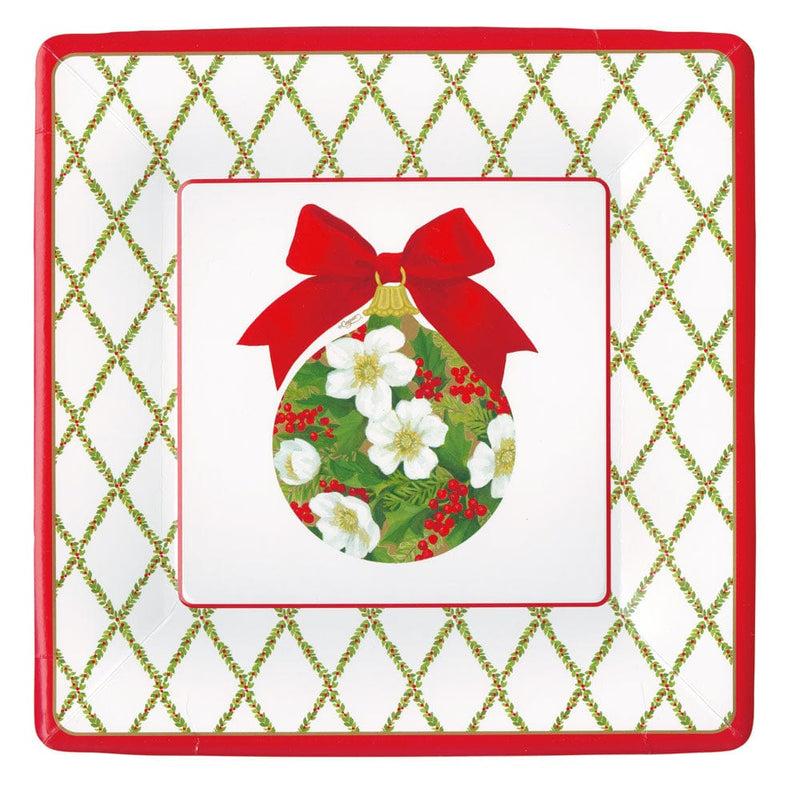 Caspari Ornament And Trellis Paper Dinner Plates - 8 Per Package