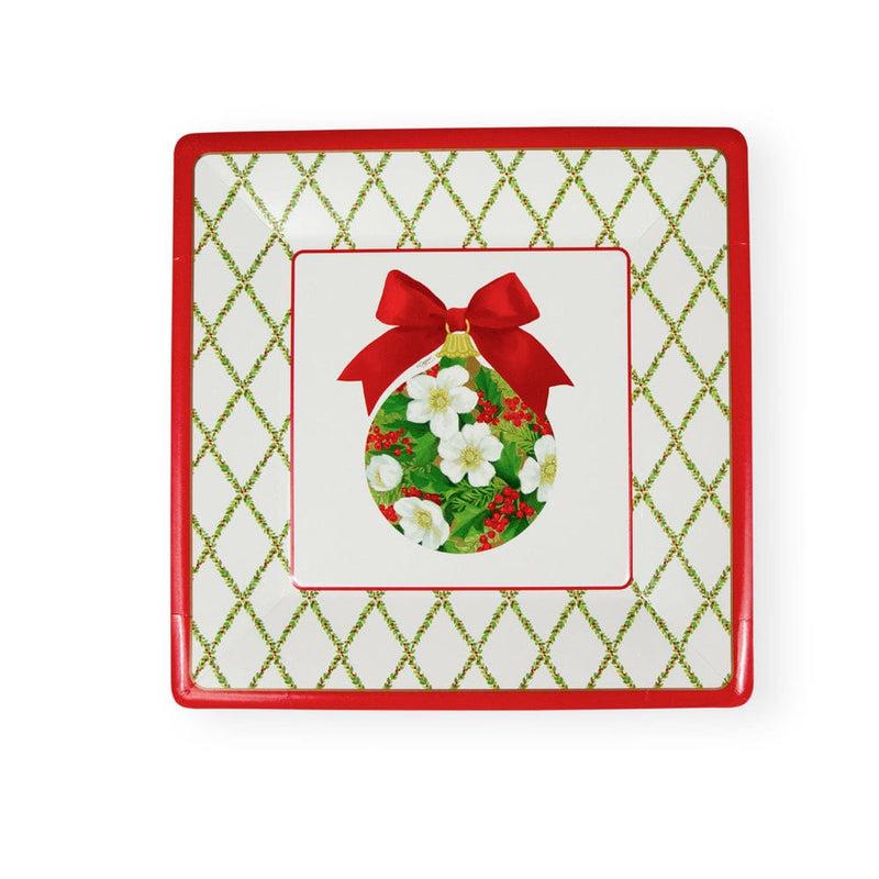 caspari Ornament and Trellis Paper Dinner Plates - 8 Per Package