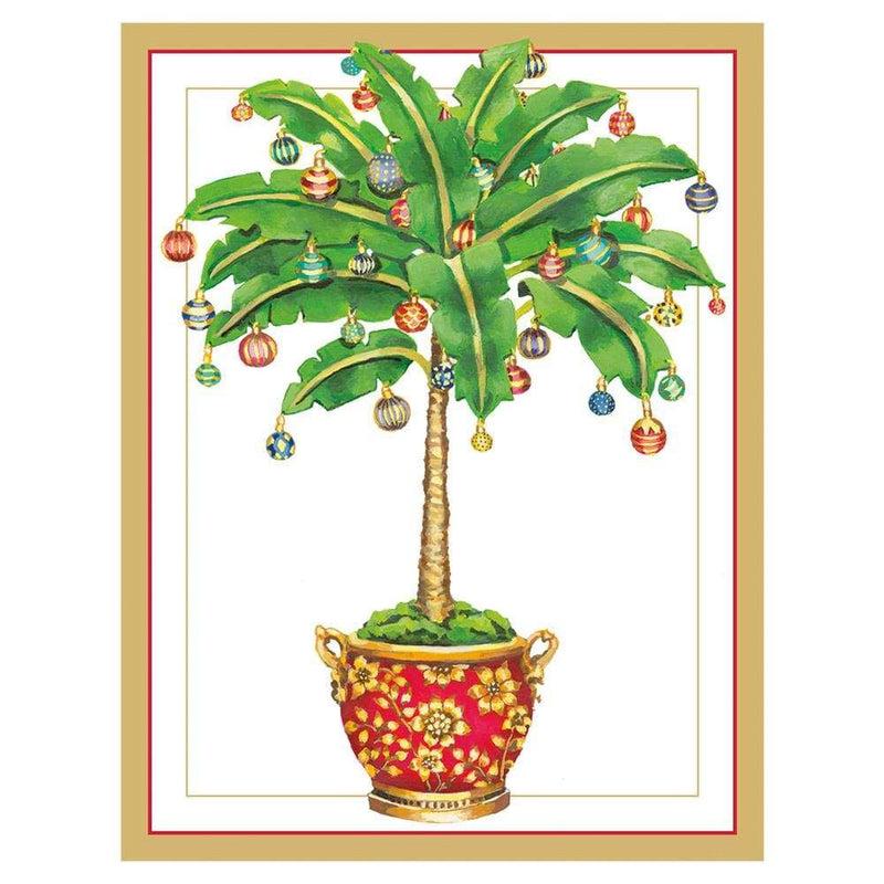 caspari Ornamented Palm Boxed Christmas Cards - 15 Cards & 15 Envelopes