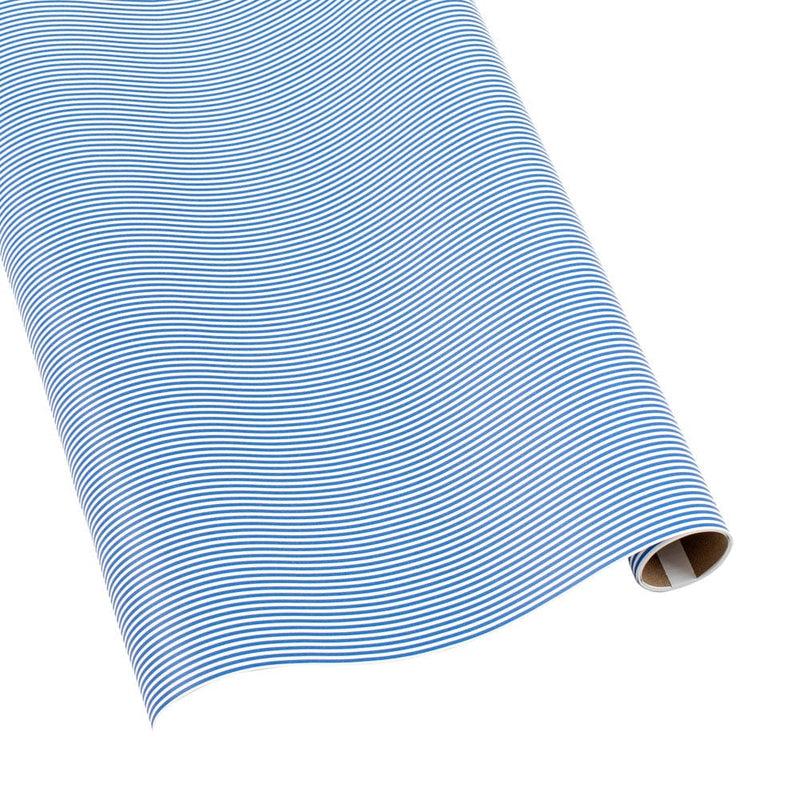 caspari Oxford Stripe Gift Wrapping Paper in Blue & White - 30" x 8' Roll