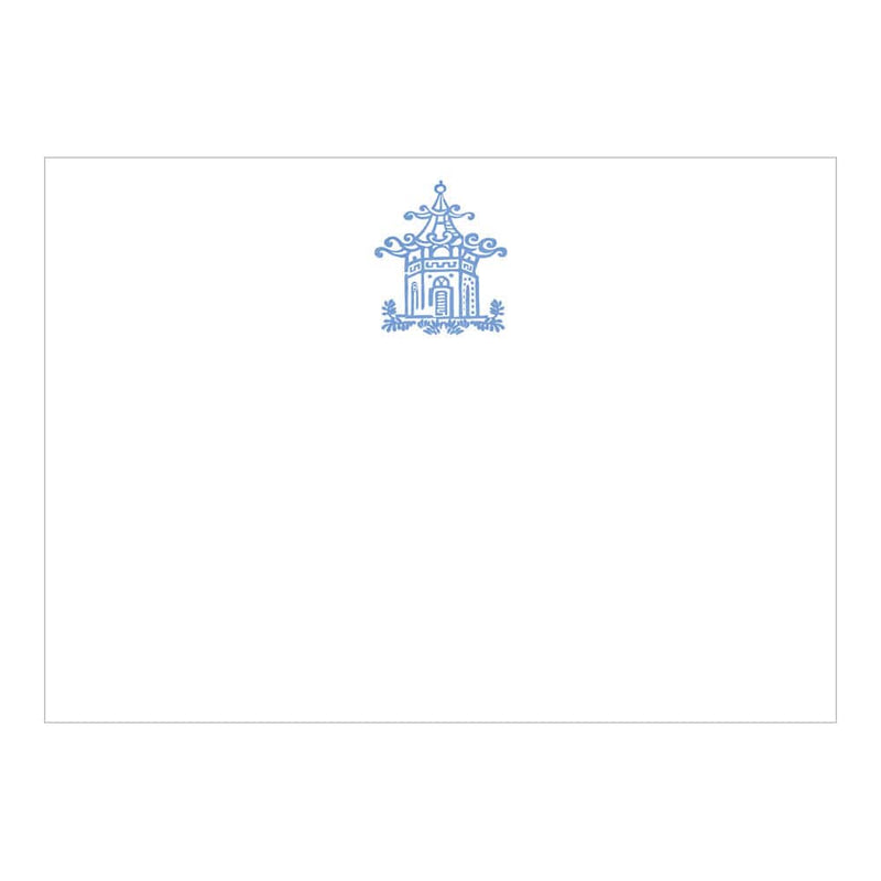 caspari Pagoda Toile Blue Correspondence Cards - 12 Per Package
