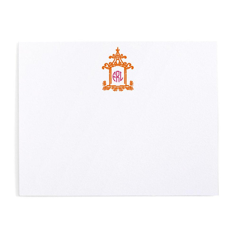 caspari Pagoda Toile Personalized Monogram Correspondence Cards