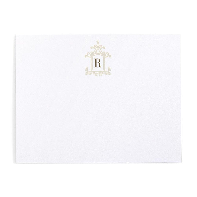 caspari Pagoda Toile Personalized Single Initial Correspondence Cards