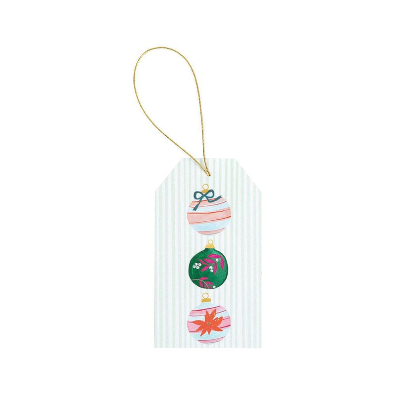Caspari Painted Ornaments Classic Foil Gift Tags - 4 Per Package