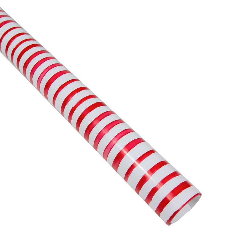 Caspari Painterly Stripe Red & White Gift Wrap - One 30" X 8' Roll