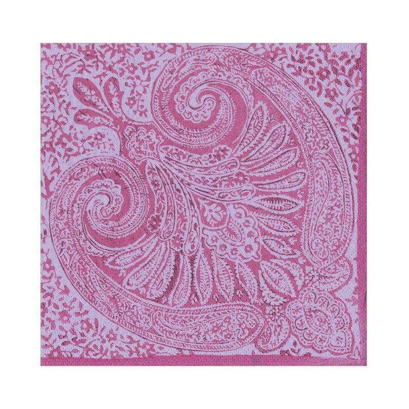 caspari Paisley Medallion Paper Luncheon Napkins in Raspberry - 20 Per Package