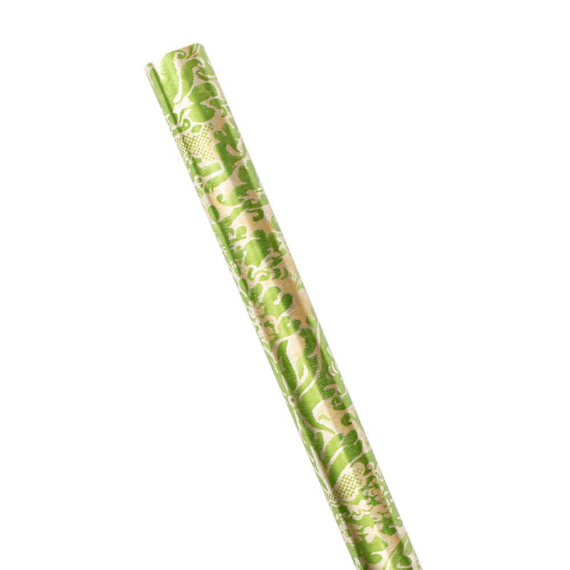 Caspari Palazzo Foil Metallic Gift Wrapping Paper In Green & Gold - 30" X 6' Roll