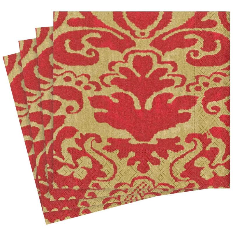 Caspari Palazzo Paper Dinner Napkins In Red - 20 Per Package