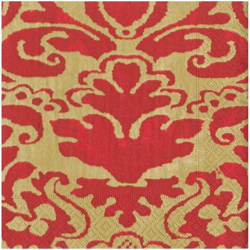 caspari Palazzo Paper Dinner Napkins in Red - 20 Per Package
