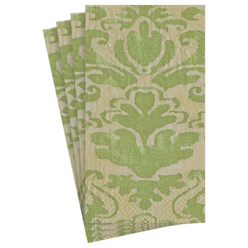 Caspari Palazzo Paper Guest Towel Napkins In Moss Green - 15 Per Package