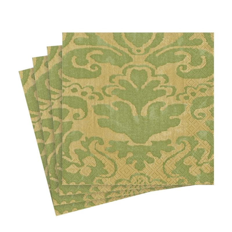 Caspari Palazzo Paper Luncheon Napkins In Moss Green - 20 Per Package