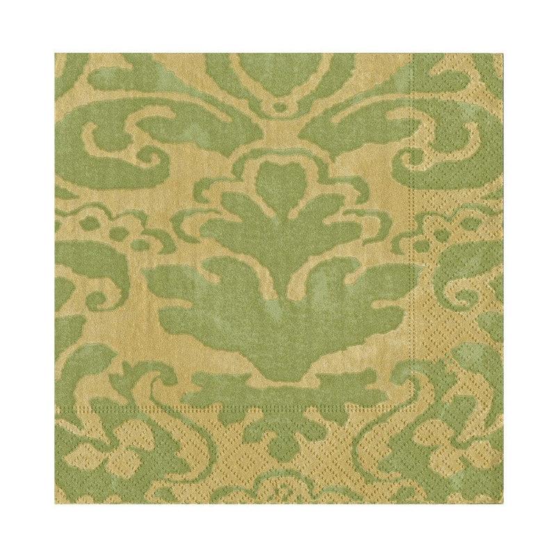 caspari Palazzo Paper Luncheon Napkins in Moss Green - 20 Per Package